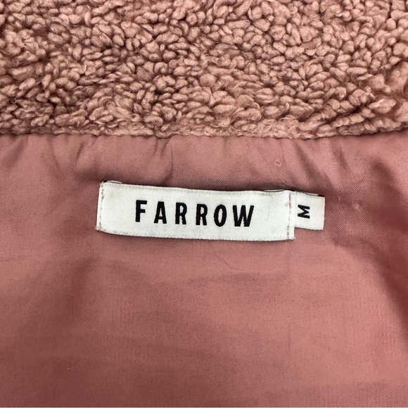 FARROW Teddy Sweater Cardigan Coat Pink Rose Brown Tan Size M - Picture 3 of 12